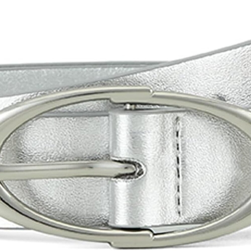 Women Faux Leather Belt for Jeans with Oval Buckle Fashion Waist Accessory